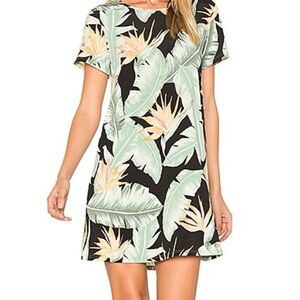 Show Me Your Mumu Palm‎ Print T-shirt Swing Dress Flowy Small Casual Tropical
